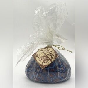 NEW SWAZI CANDLES Made in Africa Blue Floral Millefiori Pattern 4”x5” VTG NOS